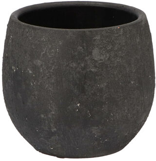 DK Design Bloempot Maya - rond - verweerd zwart - D14xH16 cm - rustiek