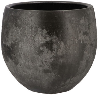 DK Design Bloempot Maya - rond - verweerd zwart - D27xH30cm - rustiek