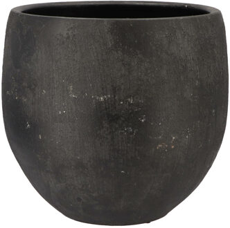 DK Design Bloempot Maya - rond - verweerd zwart - D32xH35 cm - rustiek
