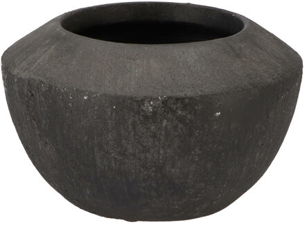 DK Design Bloempot Maya - schaal model - verweerd zwart - D25 x H16 cm