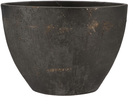 DK Design Bloempot Maya - schaal - ovaal - verweerd zwart - D19xH27xB39cm - rustiek