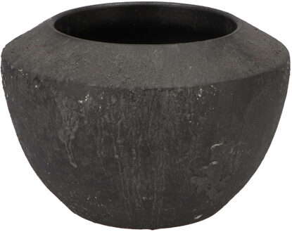DK Design Bloempot Maya - schaal - verweerd zwart - D20xH13cm - rustiek