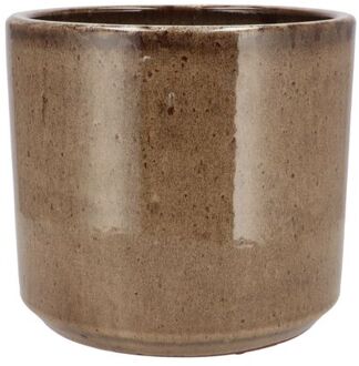 DK Design Bloempot Model Brown Glaze - Taupe - D18 X H20 Cm - Glanzend