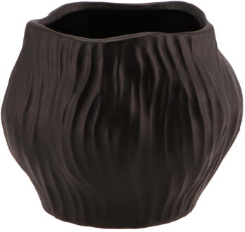 DK Design Bloempot Multan - organisch model - zwart - 13x11 cm