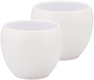 DK Design Bloempot/plantenpot - 2x - Vinci - wit mat - voor kamerplant - D11 x H14 cm