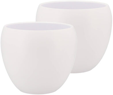 DK Design Bloempot/plantenpot - 2x - Vinci - wit mat - voor kamerplant - D19 x H22 cm