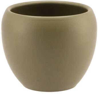 DK Design Bloempot/plantenpot Vinci - olijfgroen mat - voor kamerplant - D11 x H14 cm - Plantenpotten