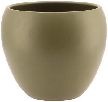 DK Design bloempot/plantenpot Vinci - olijfgroen mat - voor kamerplant - D19 x H22 cm - Plantenpotten