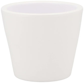 DK Design Bloempot/plantenpot - Vinci - wit mat - D10xH12 cm - Plantenpotten