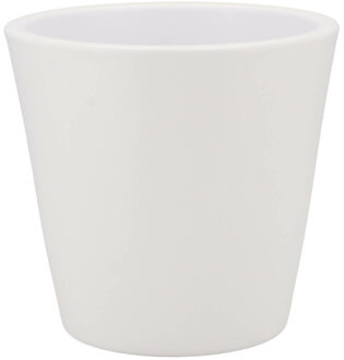 DK Design bloempot/plantenpot - Vinci - wit mat - voor kamerplant - D13 x H15 cm - Plantenpotten