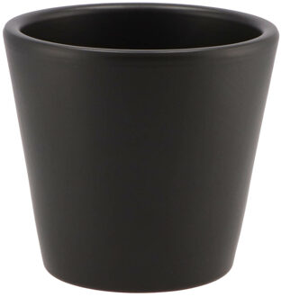 DK Design Bloempot/plantenpot - Vinci - zwart mat - voor kamerplant - D13 x H15 cm