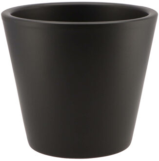 DK Design Bloempot/plantenpot - Vinci - zwart mat - voor kamerplant - D19 x H21 cm