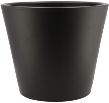 DK Design Bloempot/plantenpot - Vinci - zwart mat - voor kamerplant - D28 x H34 cm