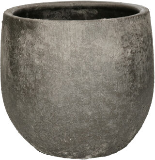 DK Design Bloempot rond model Maya - verweerd antraciet - D16xH18 cm - rustiek