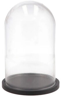 DK Design Decoratie stolp groot - glas - houten zwart plateau - D22 x H30 cm