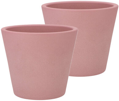 DK Design DK Design bloempot/plantenpot - 2x - Vinci - lichtroze mat - voor kamerplant - D19 x H21 cm - Plantenpotten