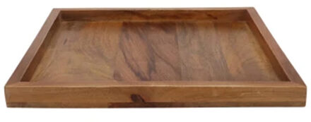 DK Design Kaarsenbord/decoratie dienblad Mumbai - mangohout - 21 x 21 cm - vierkant