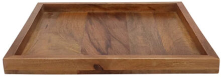 DK Design Kaarsenbord/decoratie dienblad Mumbai - mangohout - 25 x 25 cm - vierkant