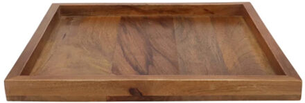 DK Design Kaarsenbord/decoratie dienblad Mumbai - mangohout - 29 x 29 cm - vierkant