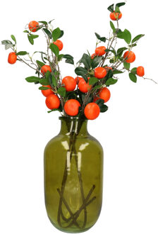 DK Design Kunstbloem citrusfruit tak mandarijn/clementine - 90 cm - oranje - kunst zijdebloemen - Kunstbloemen