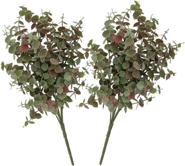 DK Design Kunstbloem Eucalyptus tak bundel - 2x - 47 cm - saliegroen - Kunstbloemen