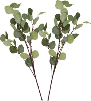 DK Design Kunstbloem Eucalyptus tak Real Touch - 2x - 90 cm - groen - Kunstbloemen