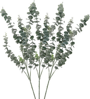 DK Design Kunstbloem Eucalyptus tak Real Touch - 3x - 88 cm - groen - losse steel - Kunst zijdebloemen