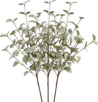 DK Design Kunstbloem Eucalyptus tak Silk - 3x - 72 cm - groen - losse steel - Kunst zijdebloemen