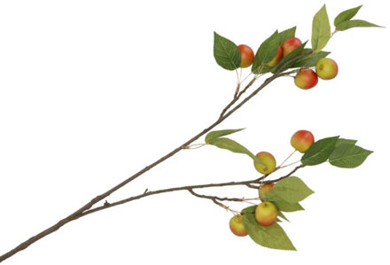 DK Design Kunstbloem fruit tak met appels - 76 cm - rood/groen - Kunst zijdebloemen