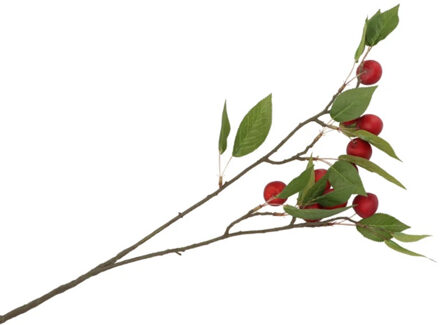 DK Design Kunstbloem fruit tak met appels - 76 cm - rood - Kunst zijdebloemen