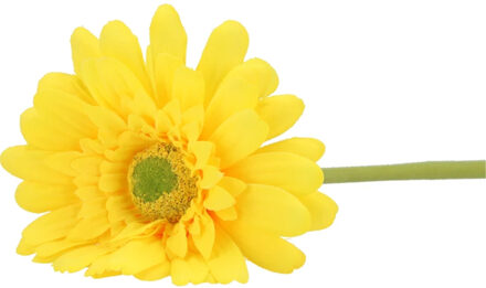 DK Design Kunstbloem Gerbera - 72 cm - geel - Real Touch - kunst zijdebloemen