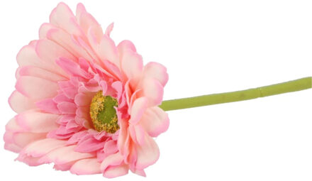 DK Design Kunstbloem Gerbera - 72 cm - lichtroze - Real Touch - kunst zijdebloemen