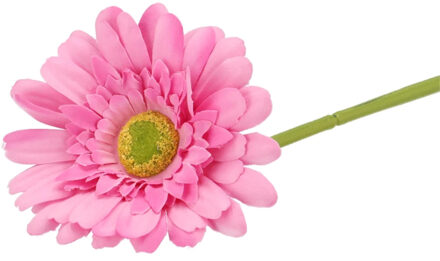 DK Design Kunstbloem Gerbera - 72 cm - roze - Real Touch - kunst zijdebloemen