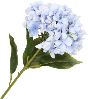 DK Design Kunstbloem Hortensia tak - lichtblauw - 109 cm - losse steel - Kunst zijdebloemen