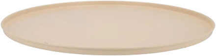 DK Design Onderbord/kaarsenbord - decoratie dienblad - metaal - mat creme wit - 25 x 2 cm - rond