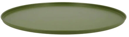 DK Design Onderbord/kaarsenbord - decoratie dienblad - metaal - mat groen - 25 x 2 cm - rond
