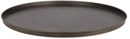 DK Design Onderbord/kaarsenbord - serveerschaal - metaal - mat brons - 25 x 2 cm - rond