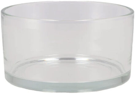 DK Design Schaal/vaas laag model - cilinder vorm - D15 x H8 cm - transparant glas