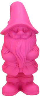 DK Design Tuinkabouter beeldje Dutch Gnome - neon roze - 25 cm - decoratieve tuinbeeldjes