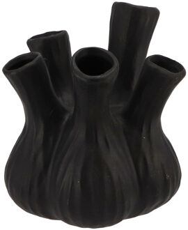 DK Design vaas Aglio - tulpenvaas - mat zwart - D17 x H20 cm