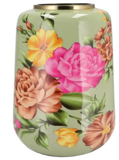 DK Design Vaas Flower Bouquet - lichtgroen - metaal - 33 x 32 x 40 cm - bloemenvaas