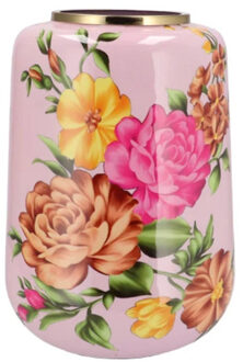 DK Design Vaas Flower Bouquet - lichtroze - metaal - 33 x 32 x 40 cm - bloemenvaas