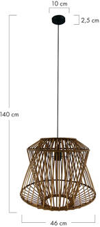 DKNC - Hanglamp Ponce - bamboe - 46x46x40 cm - Natuurlijk Beige