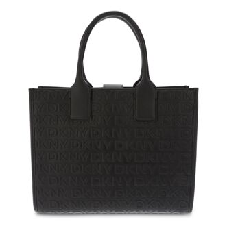 DKNY Accessories DKNY Carlita Book Tote Handbag in Black Silver Zwart - One Size
