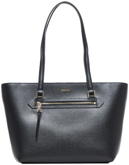 DKNY Bryant Ave Md Tote black/gold Damestas Zwart - H 16 x B 24 x D 8