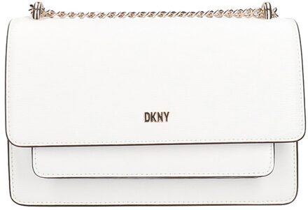 DKNY Bryant Chain Flap Cbody optic white/gold Damestas Wit - H 19 x B 22 x D 8
