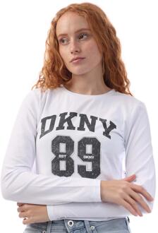 DKNY Dames/Dames 1994 Logo Fitted T-shirt met lange mouwen (Wit) - XS