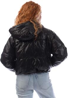 DKNY Dames/Dames Crosswalk Print Cropped Jacket (Zwart) - maat