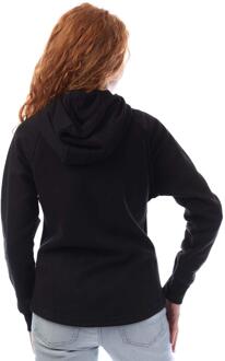 DKNY Dames/Dames Embellished Logo Fitted Full Zip Hoodie (Zwart)
