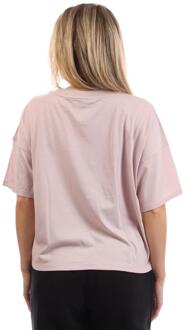 DKNY Dames/Dames Foil Logo Crop T-shirt (Roze) - maat